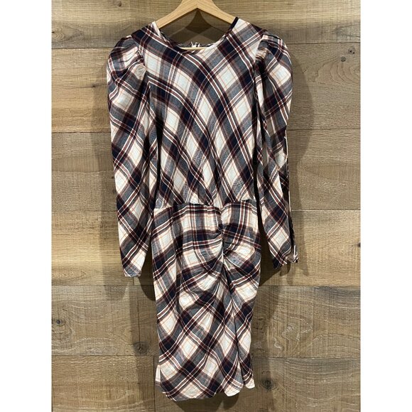 NWT VERONICA BEARD Agnor Plaid Puff Sleeve Mini Dress SIZE 4 - Picture 4 of 13